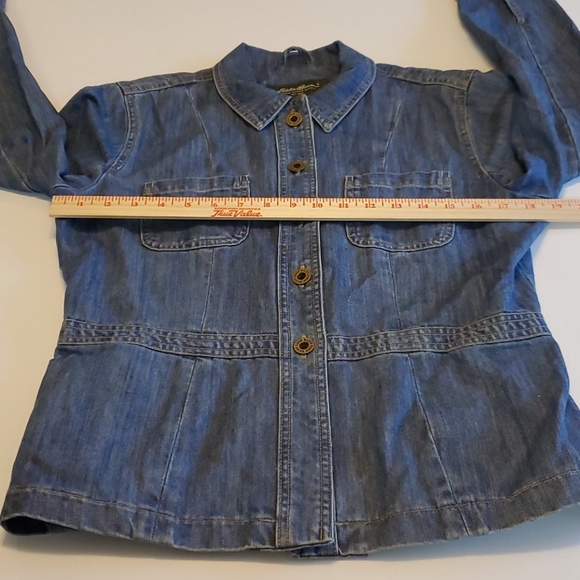 EDDIE BAUER Jean Denim Jacket Blue Size Medium - Picture 5 of 15